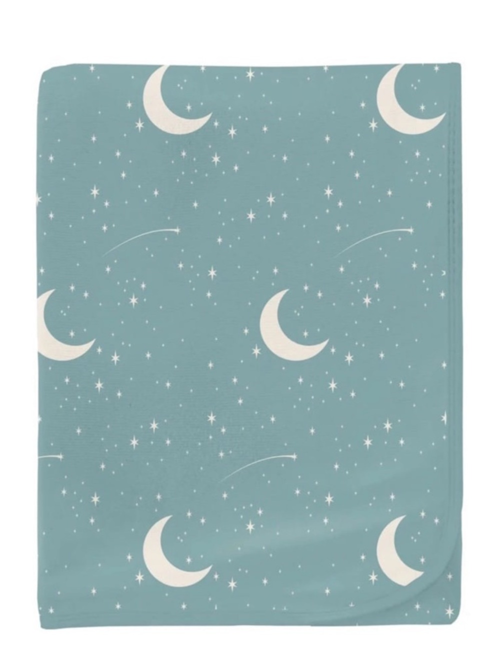 KICKEE Bamboo Viscose Swaddle Blanket Blue Jade Starry Sky & Moon